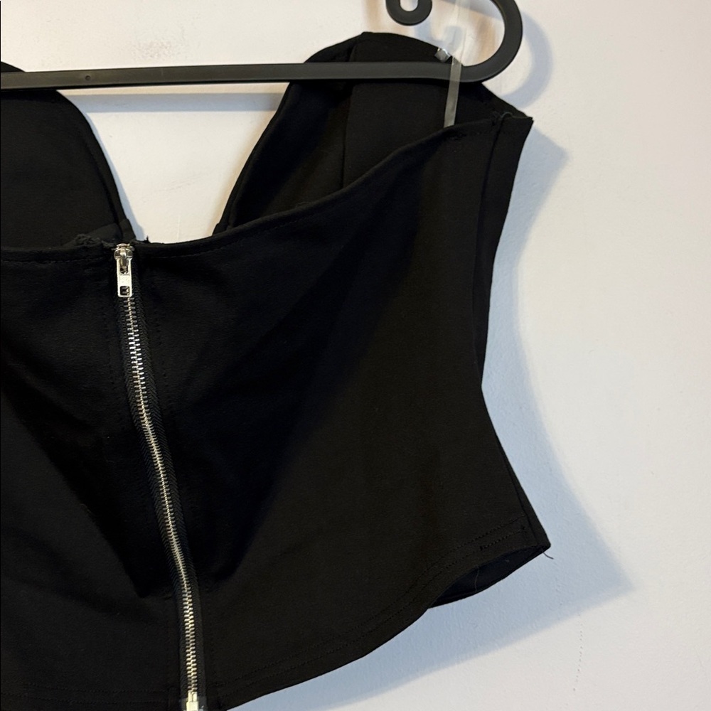 Fashion Nova Adriana Deep Plunge Corset Top Black size XL - Picture 11 of 13